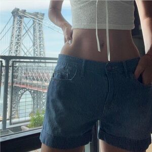 Current and Elliot striped cuffed shorts